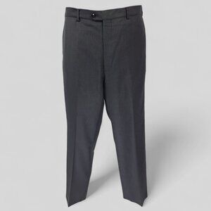 J. Hilburn Mens Wool Striped Grey Flat Front Dress Pants W38xL33